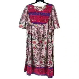 VTG Alexandra Scott Floral Print Cotton Mumu Dress‎ Size Medium.